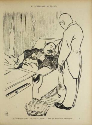 Félix Ier chez Nicolas II. Croquis humoristiques du Voyage du Président de la République
