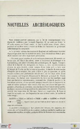 Nouvelles archéologiques