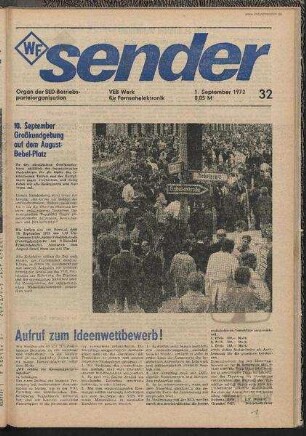 Betriebszeitung 'WF-Sender', Nr.32/1972 (1. September 1972)