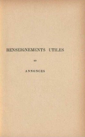 Renseignements utiles et annonces
