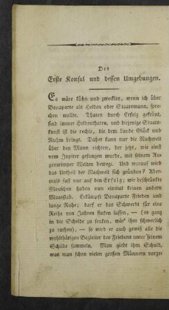 Der erste Konsul und dessen Umgebungen.