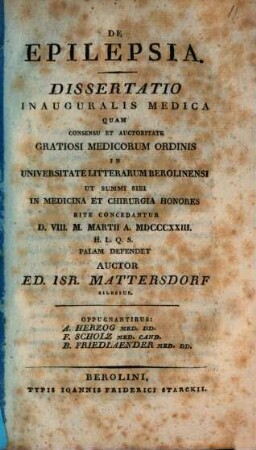 De epilepsia : Diss. inaug. med.