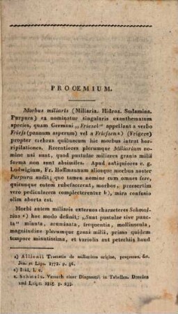 Diss. inaug. med. de miliaribus, praesertim chronicis