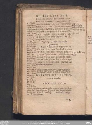 De Legitima Patronorum tutela. Titulus XVII.