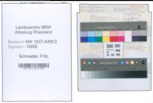 Entnazifizierung Fritz Schroeder , geb. 00.00.0000 (Inspektor)