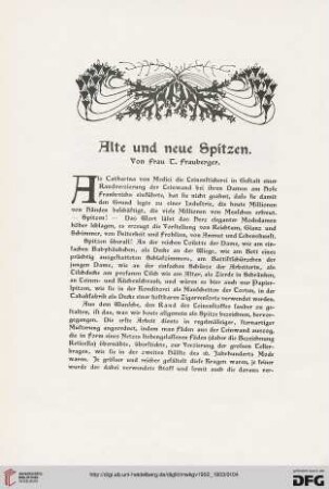 Alte und neue Spitzen