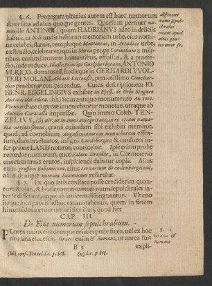 Cap. III. De Fine numorum sepulchralium.
