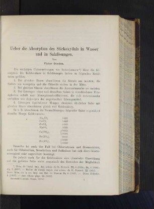 Ueber die Absorption des Stickoxyduls in Wasser und in Salzlösungen