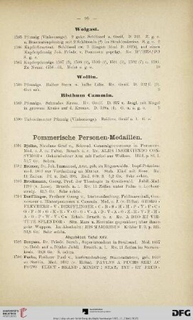 Pommerische Personen-Medaillen (Nr. 1591-1625)