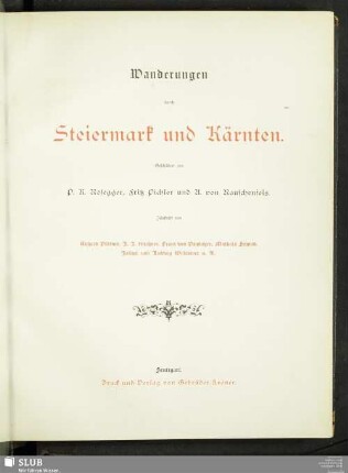 Wanderungen durch Steiermark und Kärnten