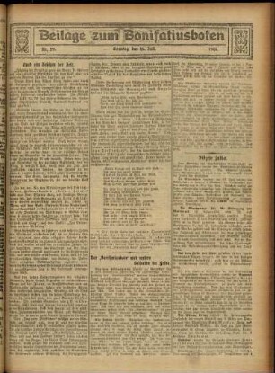Zweite Ausgabe vom Sonntag, den 16. Juli 1916.