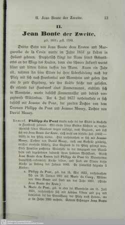 II. Jean Bonte der Zweite, geb. 1651; gest. 1709