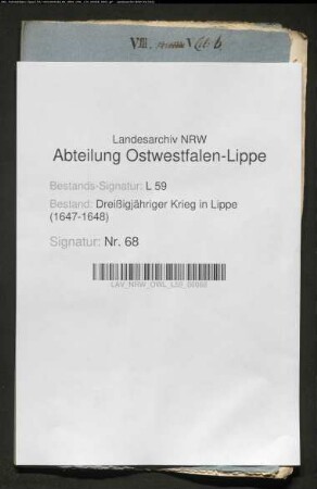 Geldzahlung der Stadt Lippstadt zum Abzug der Garnision zu Lemgo