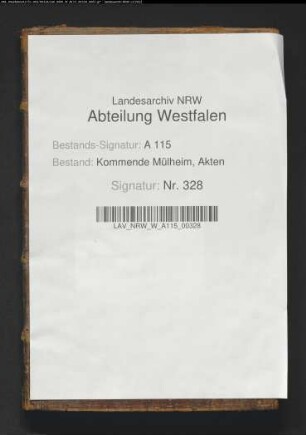 "Jahresrechnung der Landkommende Mülheim".