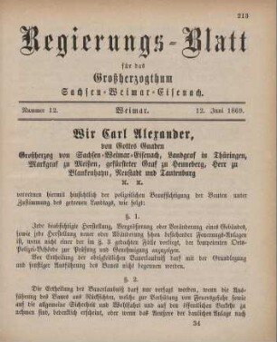 Nr. 12 : 12. Juni 1869