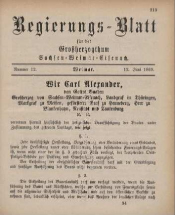 Nr. 12 : 12. Juni 1869