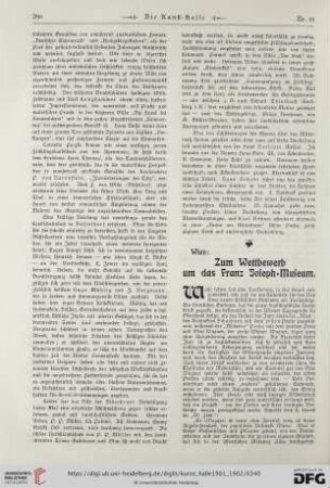Wien: Zum Wettbewerb um das Franz Joseph-Museum