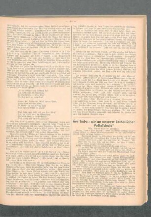 Was haben wir an unserer katholischen Volksschule?