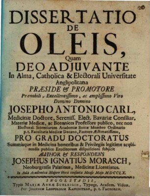 Diss. de oleis