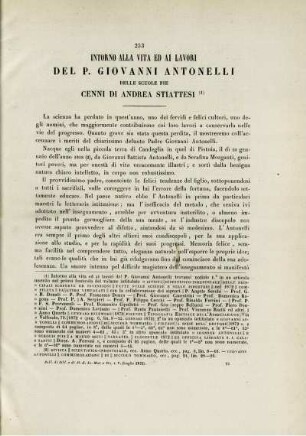 Intorno alla vita ed ai lavori del P. Giovanni Antonelli.