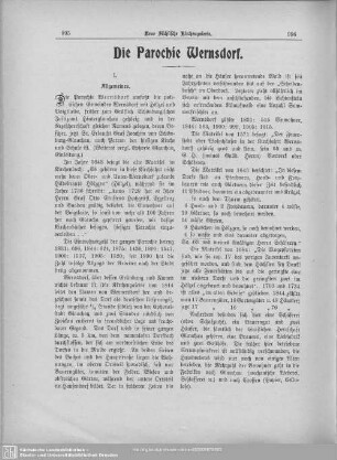 Die Parochie Wernsdorf