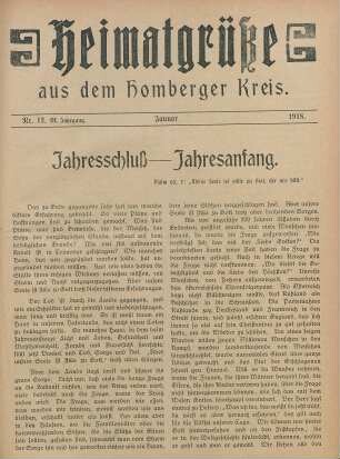 1918: Heimatgrüße aus dem Homberger Kreis