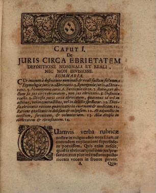 Disp. iur. inaug. de iure circa ebrietatem, oder vom Recht der Trunckenheit
