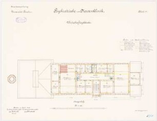 Universität Breslau Klinische Neubauten. Psychiatrische und Nervenklinik: Wirtschaftsgebäude: Grundriss Obergeschoss 1:100