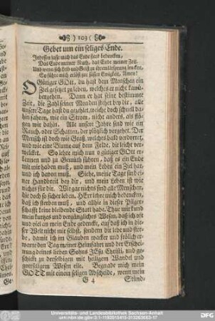 Gebet um ein seliges Ende.