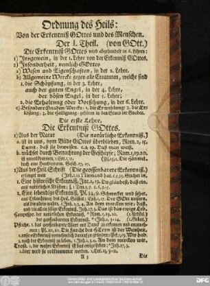 Die erste Lehre. Die Erkentniß Gottes.
