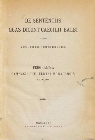 De sententiis quas dicunt Caecilii Balbi
