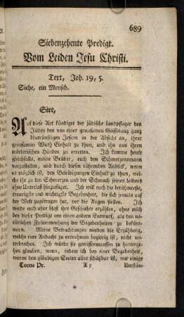 689-733, Siebenzehente Predigt