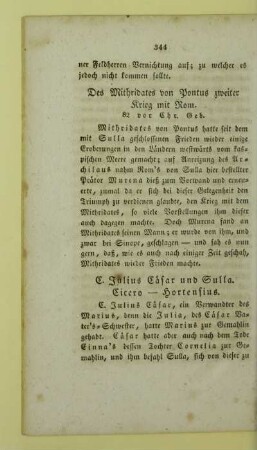 Des Mithridates von Pontus zweiter Krieg mit Rom. 82 vor Chr. Geb