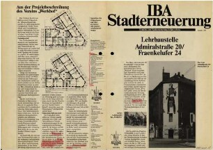 Informations-Blatt: Lehrbaustelle Admiralstr. 20/Fraenkelufer 24