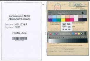 Entnazifizierung Julia Forster , geb. 07.04.1915 ()