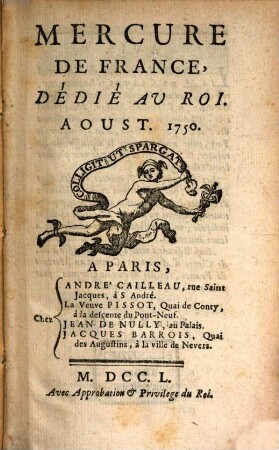 Mercure de France. 1750, 8
