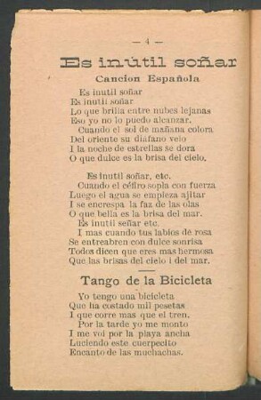Es inútil soñar : Canción española