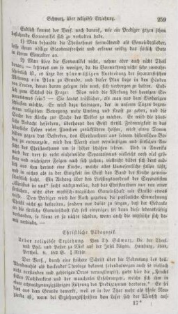 259-265 "Ueber religiöse Erziehung" von Th. Schwarz