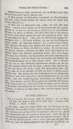 259-265 "Ueber religiöse Erziehung" von Th. Schwarz