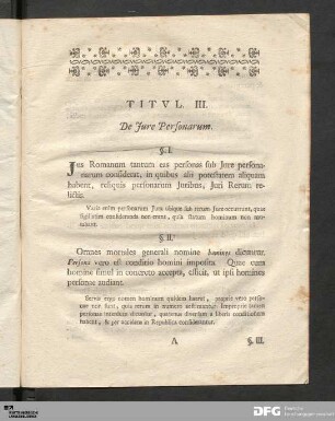 Titvl. III. De Jure Personarum.