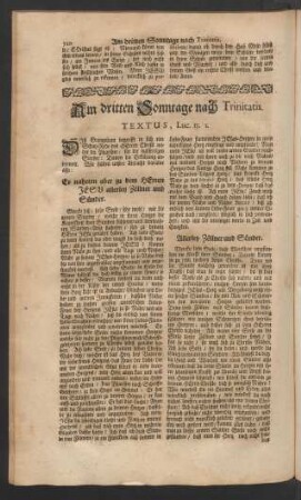 Am dritten Sonntage nach Trinitatis
