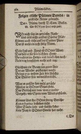 Folgen etliche Psalmen Davids, in geistliche Reime gebracht.