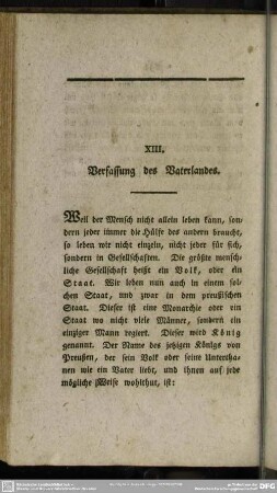 XIII. Verfassung des Vaterlandes