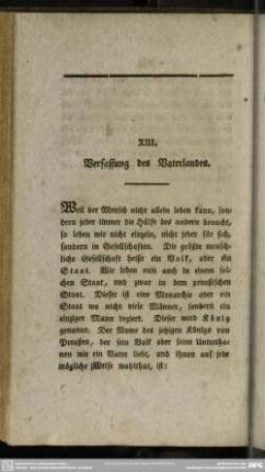 XIII. Verfassung des Vaterlandes