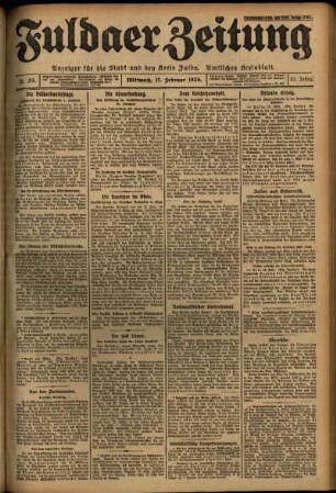 Ausgabe vom Mittwoch, den 17. Februar 1926.