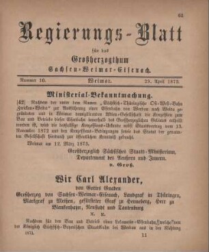 Nr. 10 : 29. April 1873