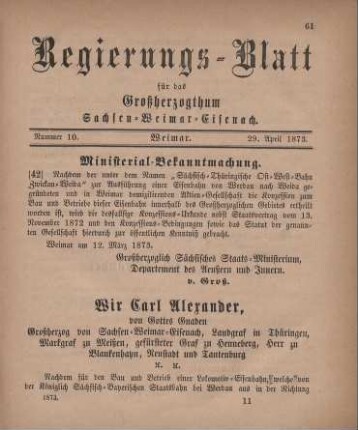 Nr. 10 : 29. April 1873