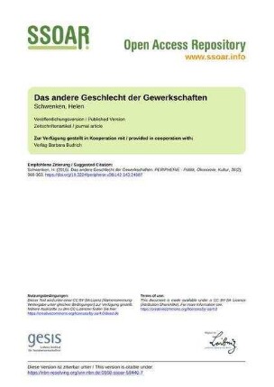 Das andere Geschlecht der Gewerkschaften