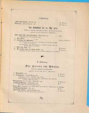 Programm zur Erinnerungs-Feier an die Königs-Fahnen-Weihe des Veteranen- & Krieger-Vereins der k. Haupt- und Residenzstadt München : Abgehalten am Samstag, den 11. Mai 1889 im Vereinslokale (Mathäser)