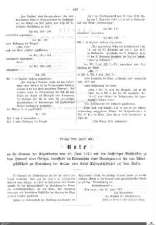 Beilagen zu Protokoll, 30. Sitzung